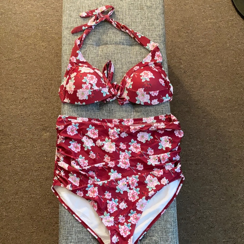 Floral bikini halter top style 3X